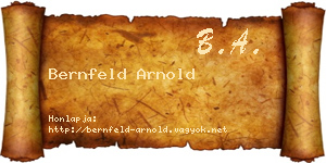 Bernfeld Arnold névjegykártya